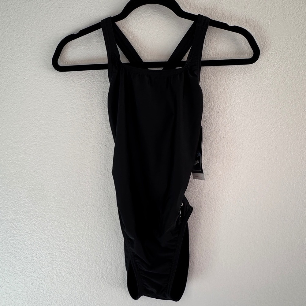 New Speedo‎ Pro LT One Piece Swimsuit Team Black Flyback Women's Size 8/34
